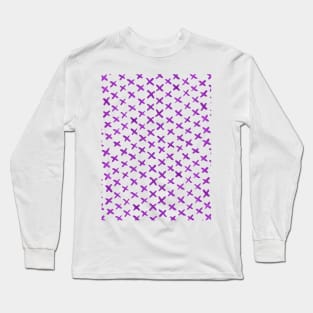 Watercolor x pattern - purple Long Sleeve T-Shirt